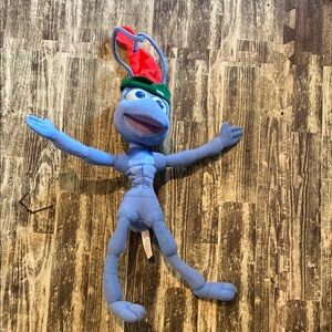 Mattel Disney Pizar A bugs life FLIK Blue and Red Stuffed Animal Plush Toy 1998